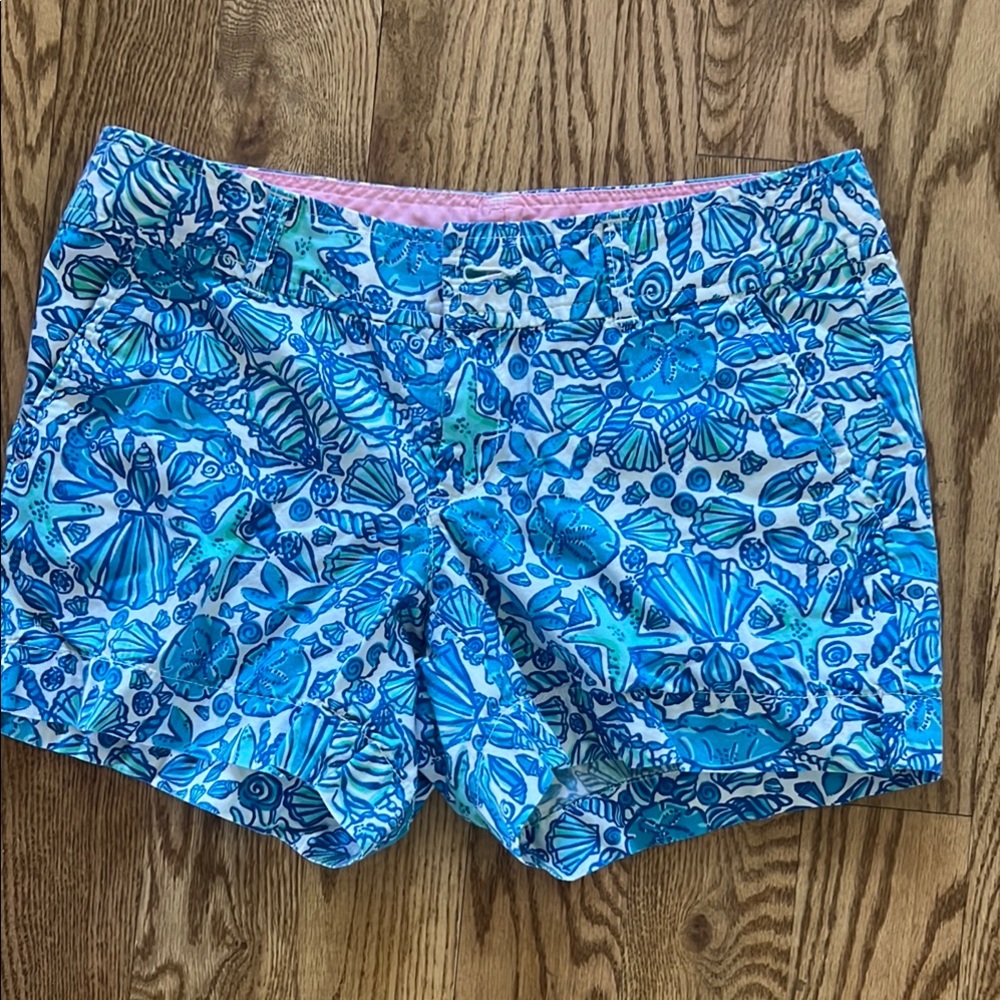 Blue Patterned Women's Shorts